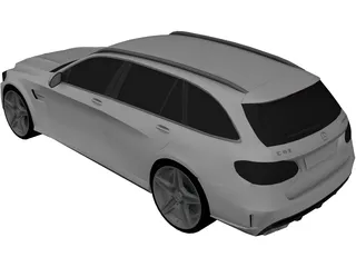 Mercedes-Benz C63 AMG Estate (2014) 3D Model preview
