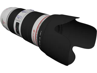 Canon EF 70-200mm f/2.8 L IS USM Lens 3D Model preview