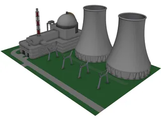 Black Rock River Nuclear Power Plant 3D Model preview