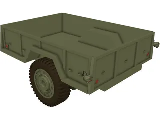 Military Trailer 3D Model preview