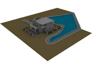 Villa with Lake View 3D Model preview