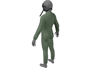 Turkish Fighter Plane Pilot 3D Model preview