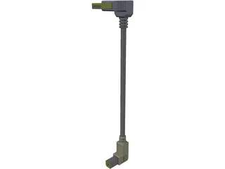 USB Right Angle Type B 3D Model preview