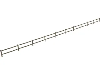 Split Rail Fence 3D Model preview