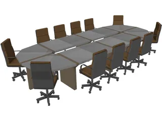 Conference Table 3D Model preview