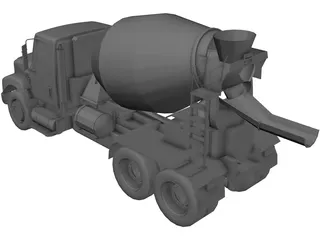 Cement Mixer Truck 3D Model preview