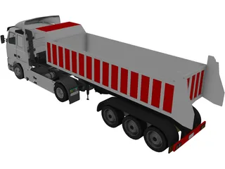 Volvo FH16 Semitrailer Dumper 5 Axle 3D Model preview
