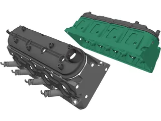 Chevrolet LS Engine Heads 3D Model preview