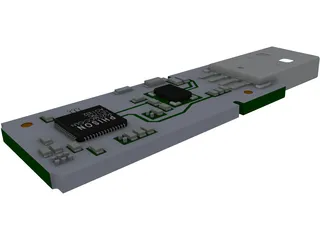 USB Memory Stick Internal Parts 3D Model preview