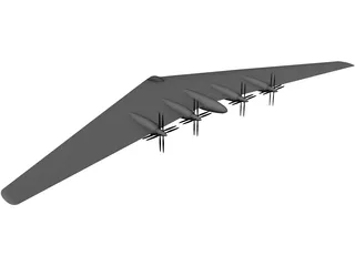 XB-113 Flying Wing 3D Model preview
