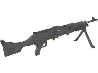 M240 Machinegun 3D Model preview