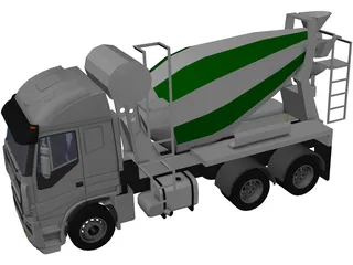 Iveco Stralis 6x4 Concrete Truck 3D Model preview