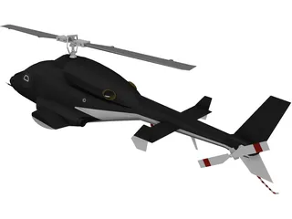 Airwolf Helicopter 3D Model preview
