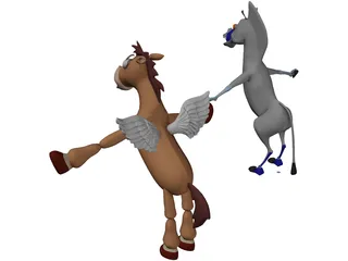 Animated Cartoon Horse 3D Model preview