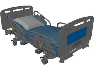 Hospital Bed 3D Model preview