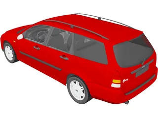 Ford Focus Wagon (1998) 3D Model preview