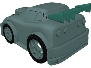 Cartoon Car 3D Model preview