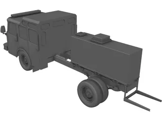 US Fire Truck Chassis 3D Model preview