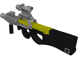 P-90 Machine Gun 3D Model preview