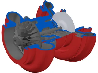 Turbocharger 3D Model preview