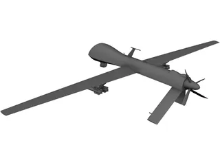 General Atomics MQ-1 Predator UAV Drone 3D Model preview