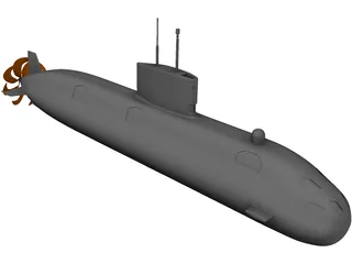 Victoria Class UK Submarine 3D Model preview
