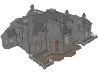 Neo-Classical Mansion 3D Model preview