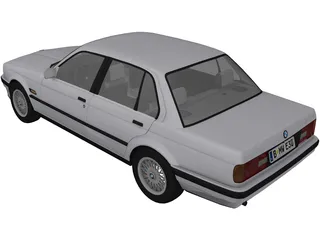 BMW E30 320i 4-door 3D Model preview