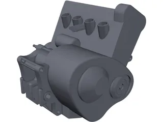 Honda Hornet 600 Engine 3D Model preview