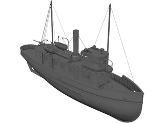 Ferry Ship (1900) 3D Model preview