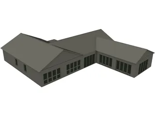Modern Bungalow 3D Model preview