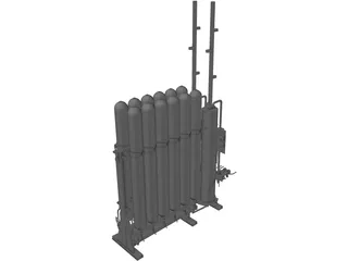 Hydraulic Accumulators Block 3D Model preview