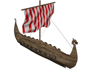 Viking Boat 3D Model preview