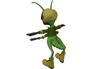 Grasshopper Cartoon 3D Model preview