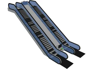 Double Escalator 3D Model preview