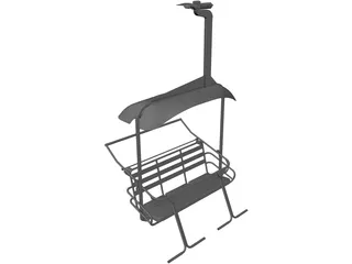 Triple Ski Lift Chair 3D Model preview
