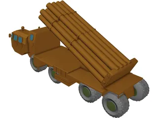 BM-30 Smerch (Tornado) 3D Model preview
