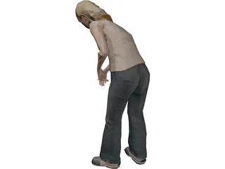 Woman Golfer 3D Model preview