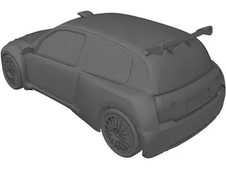 Renault Clio S1600 Rally Car 3D Model preview
