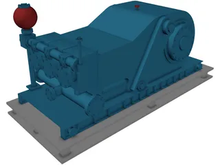 Oil Rig Mud Pump 3D Model preview