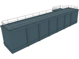 Oil Rig Mud Pit 3D Model preview
