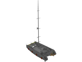 Cruising Catamaran 3D Model preview
