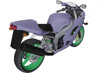 Kawasaki ZX9R 3D Model preview