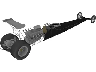 Dragster Rear Engine 3D Model preview