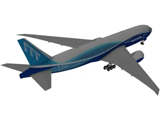 Boeing 777-200 3D Model preview