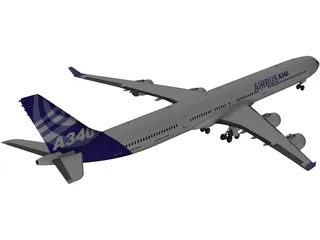 Airbus A340-600 Airliner 3D Model preview