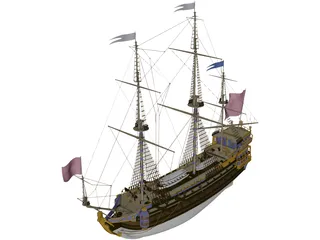 La Sirene Ship Of Line 3D Model preview