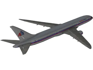 Boeing 787 American Airlines 3D Model preview