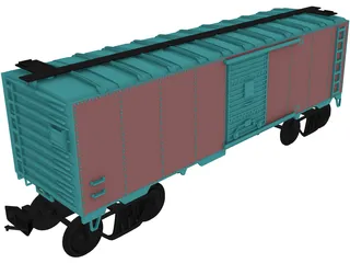 Cargo Wagon Car Box 3D Model preview