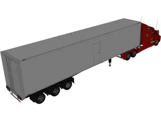 Kenworth T600 with Trailer 3D Model preview